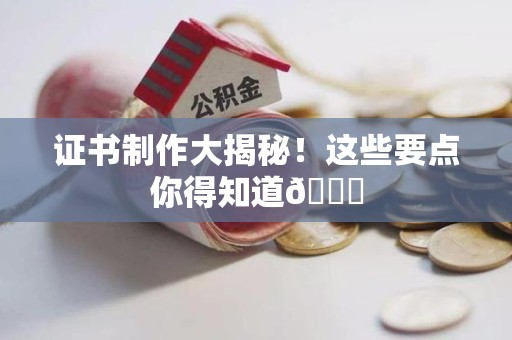 仙游证书制作大揭秘！这些要点你得知道😎